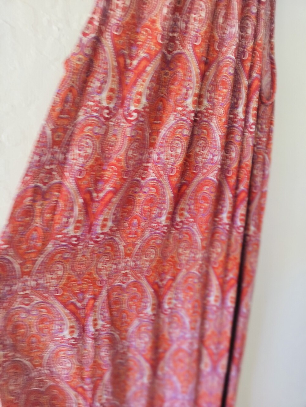 MSK Paisley Halter Maxi Dress Sz L  Boho Resortwear Tie Back 100% Rayon - Picture 5 of 9